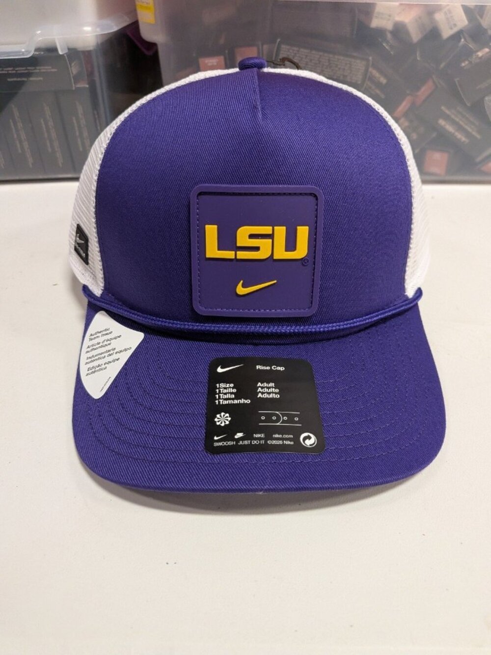 LSU Nike Rise Cap Adult Purple Yellow Snapback